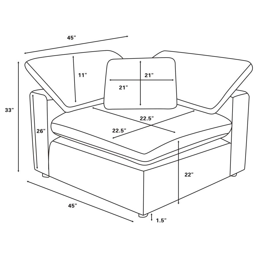 Raleigh Grey Boucle Modular Cloud Sectional Sofa Units - Create your own Style - Ornate Home