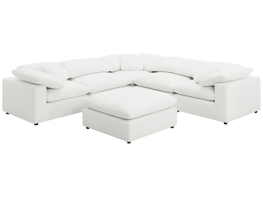 Raleigh Boucle Upholstered Ottoman Ivory