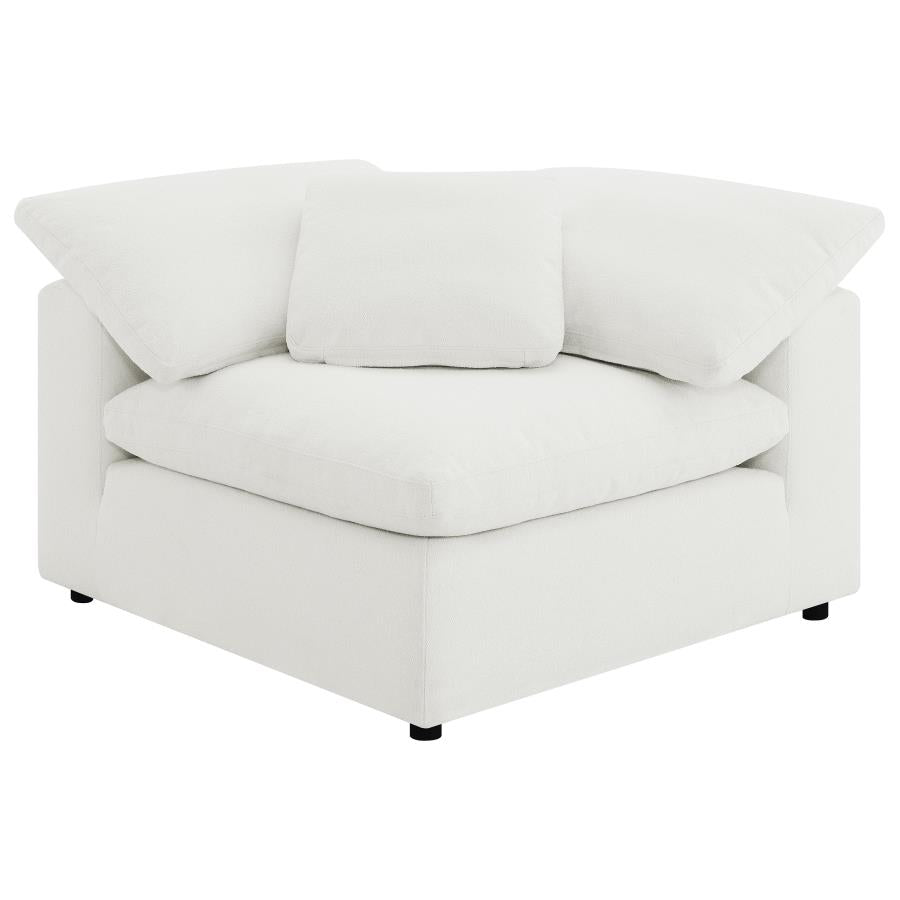 Raleigh Ivory Boucle Modular Cloud Sectional 6-piece incl. Ottoman - Ornate Home