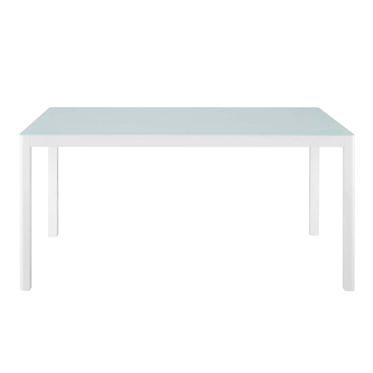 Raleigh White 59" Outdoor Patio Aluminum Dining Table - Ornate Home