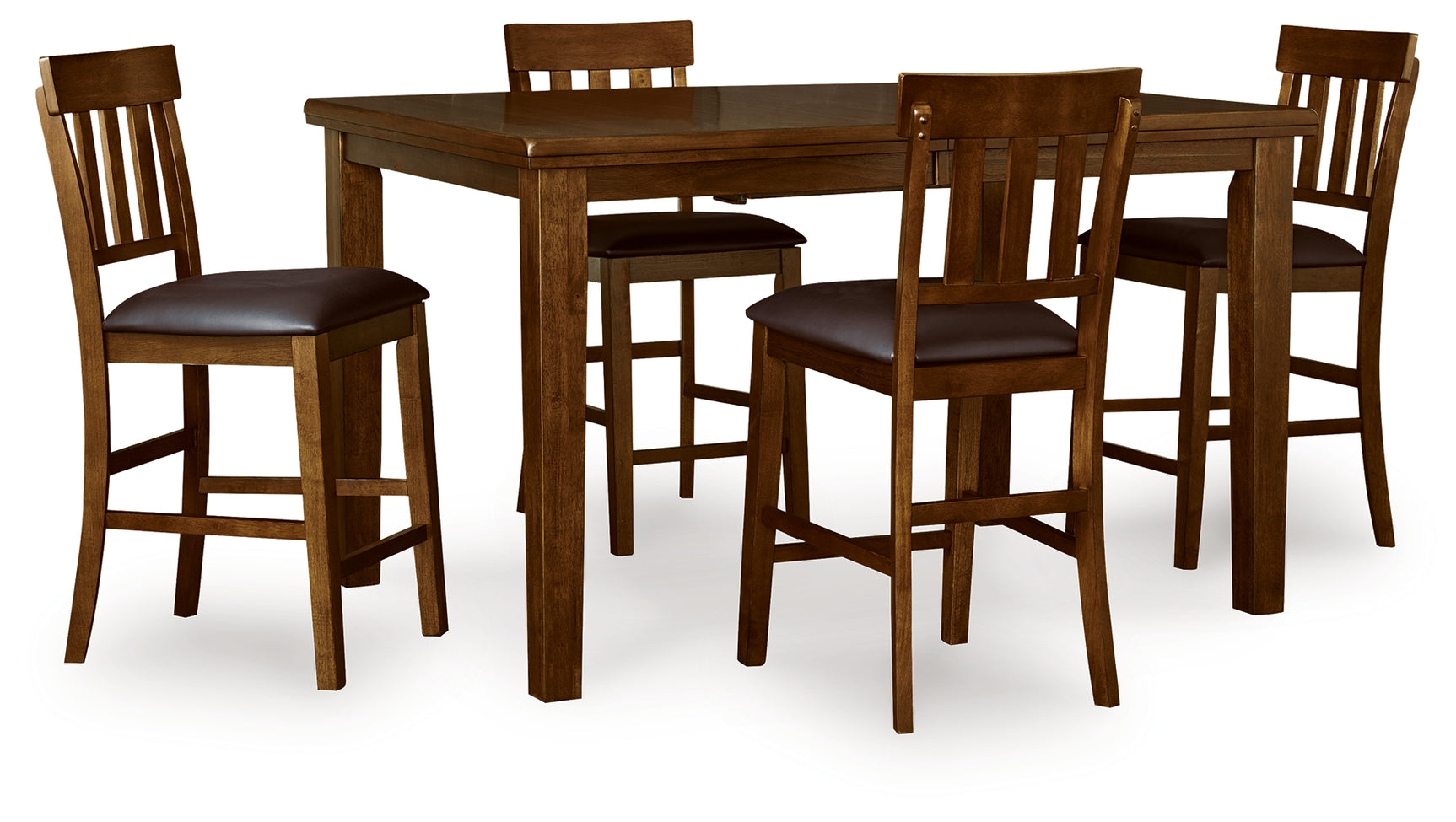 Ralene Medium Brown Counter Height Dining Table and 4 Barstools - Ornate Home