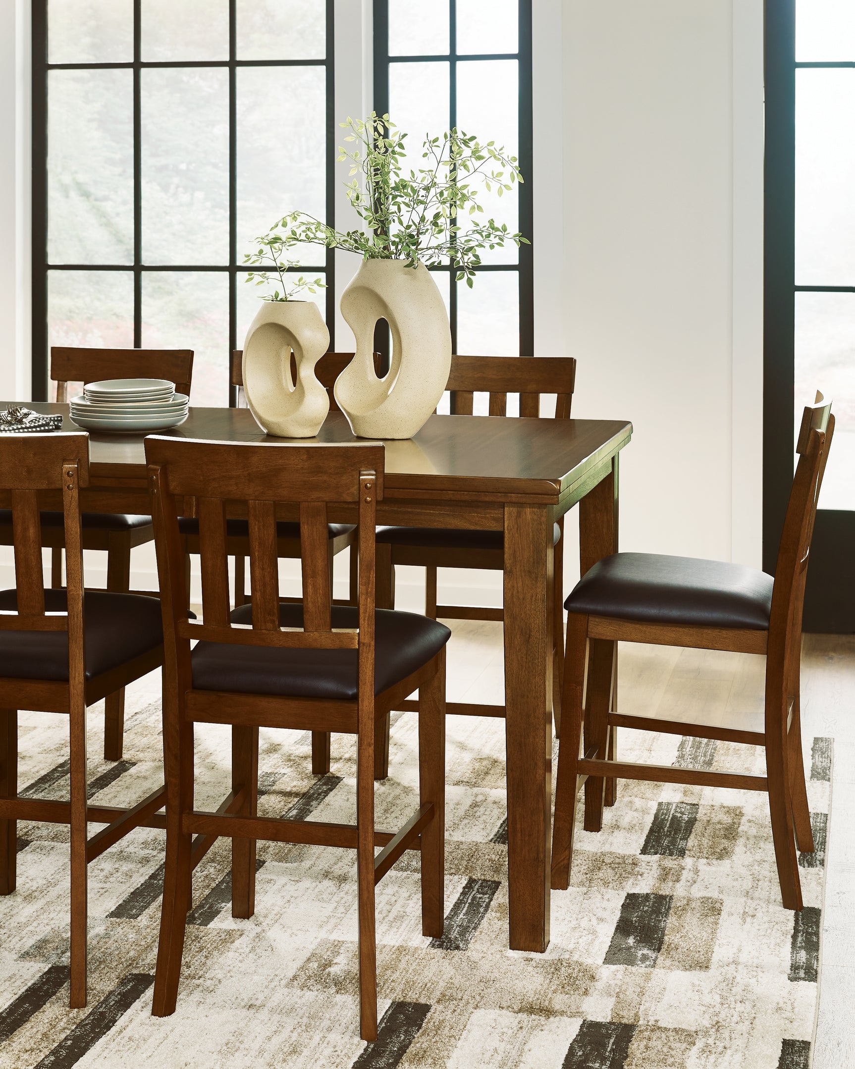 Ralene Medium Brown Counter Height Dining Table and 4 Barstools - Ornate Home