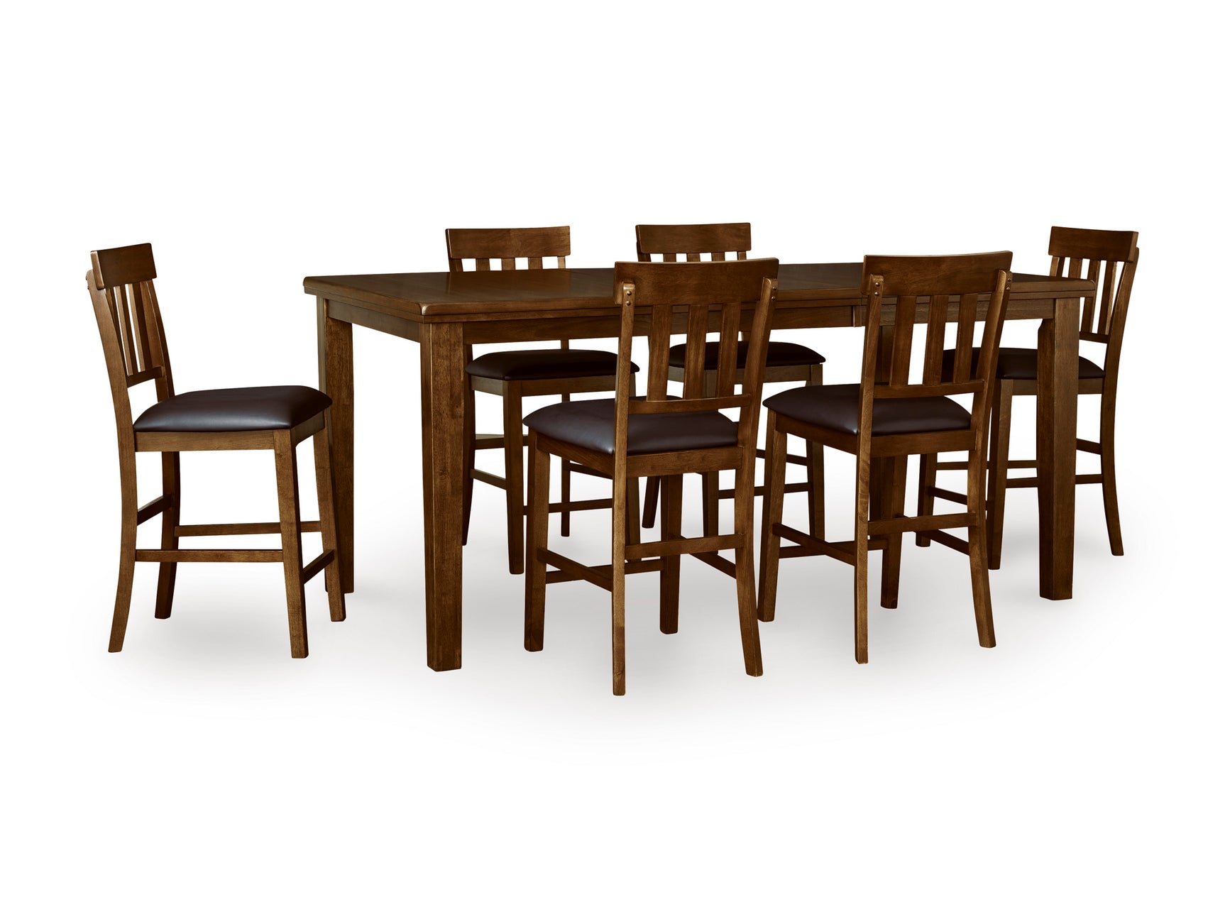 Ralene Medium Brown Counter Height Dining Table and 6 Barstools - Ornate Home