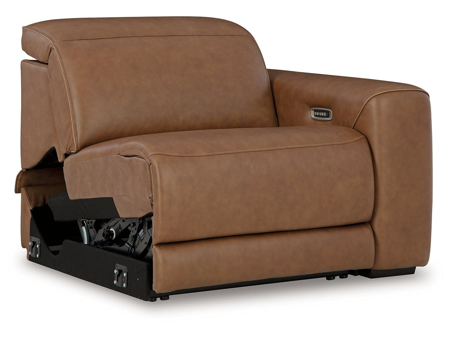 Magic Man Caramel 2-Piece Power Reclining Sectional Loveseat w/Console - Ornate Home