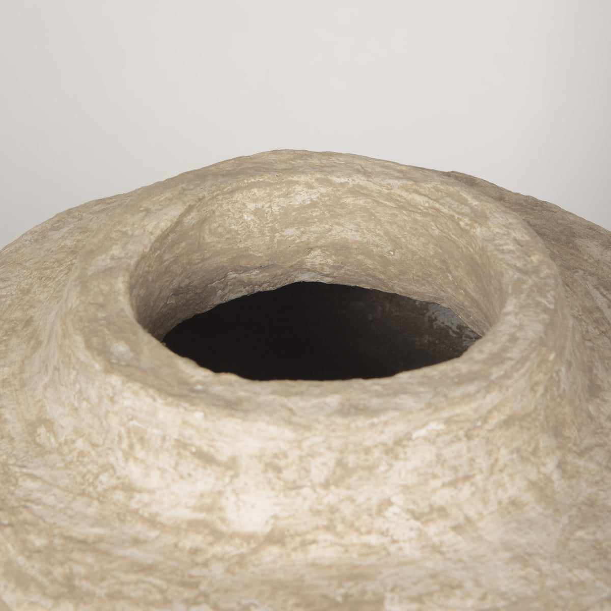 Rama Beige Small Paper Mache Floor Vase - Ornate Home