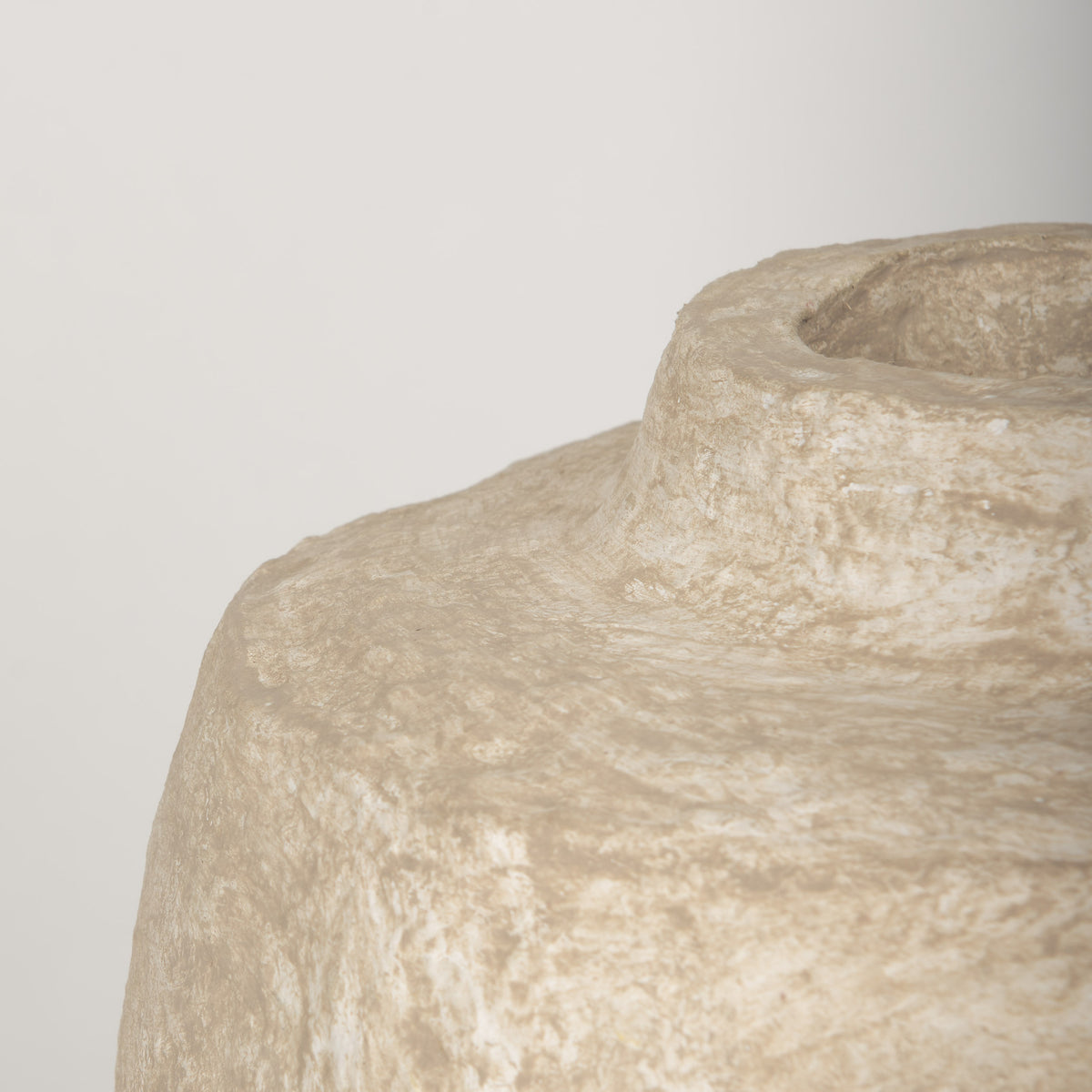 Rama Beige Small Paper Mache Floor Vase - Ornate Home