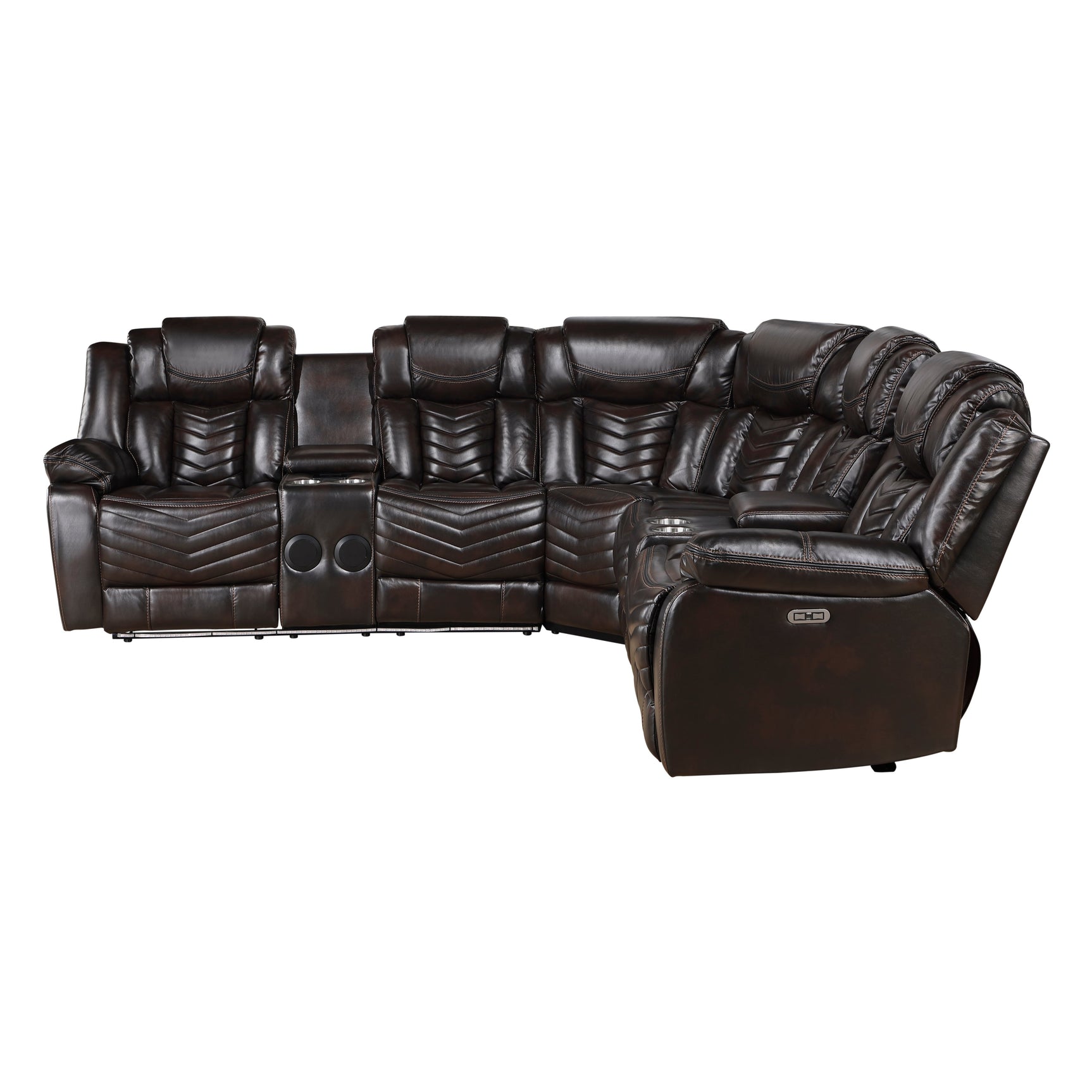 Ramone Brown 3-Piece Power Reclining Sectional - Ornate Home