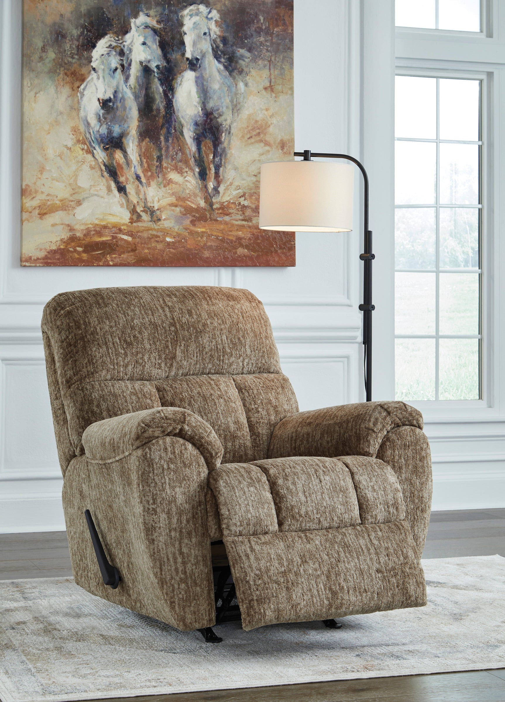 Rampant Taupe Manual Rocker Recliner - Ornate Home