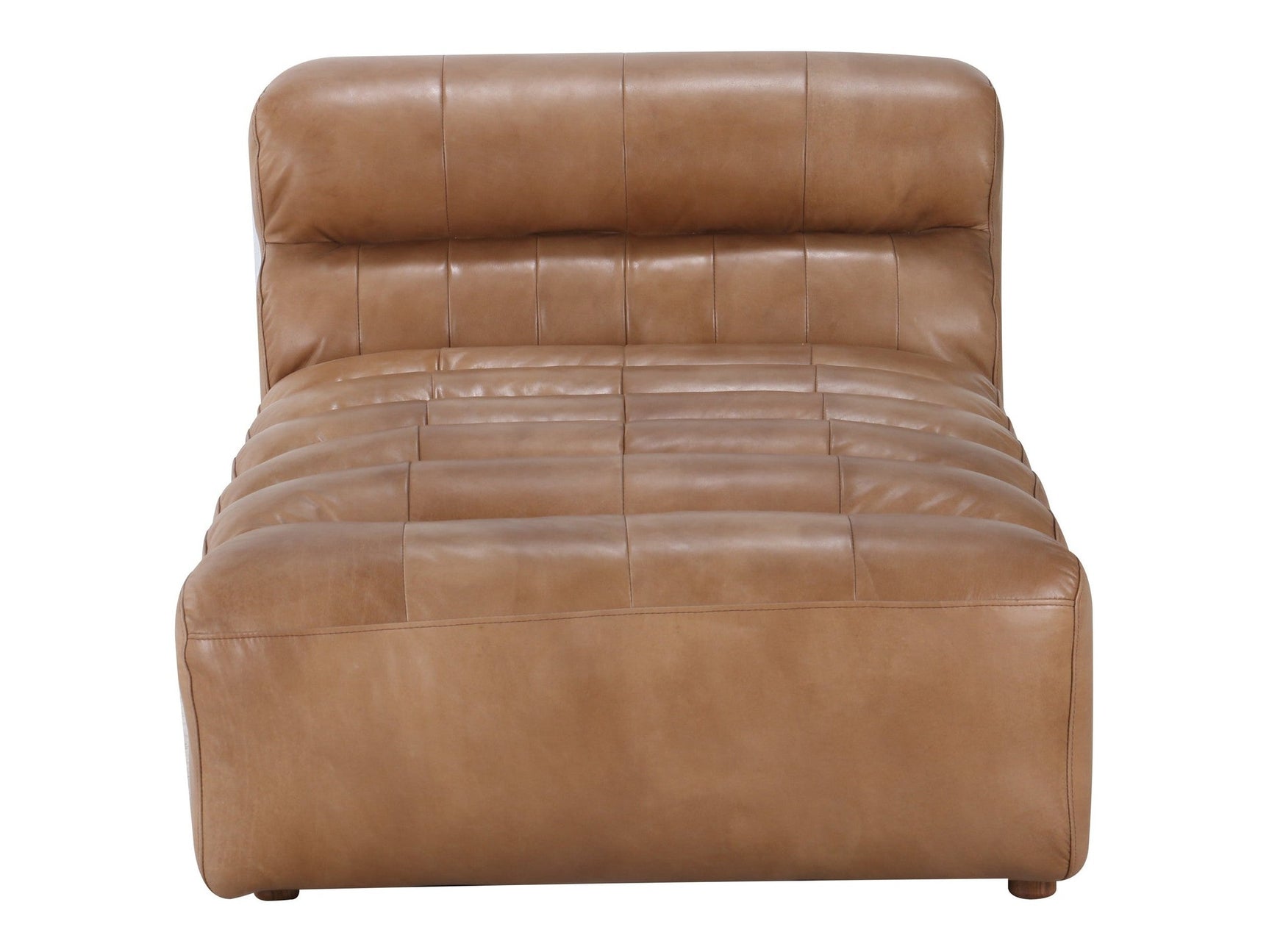 Ramsay Brown Leather Chaise - Ornate Home
