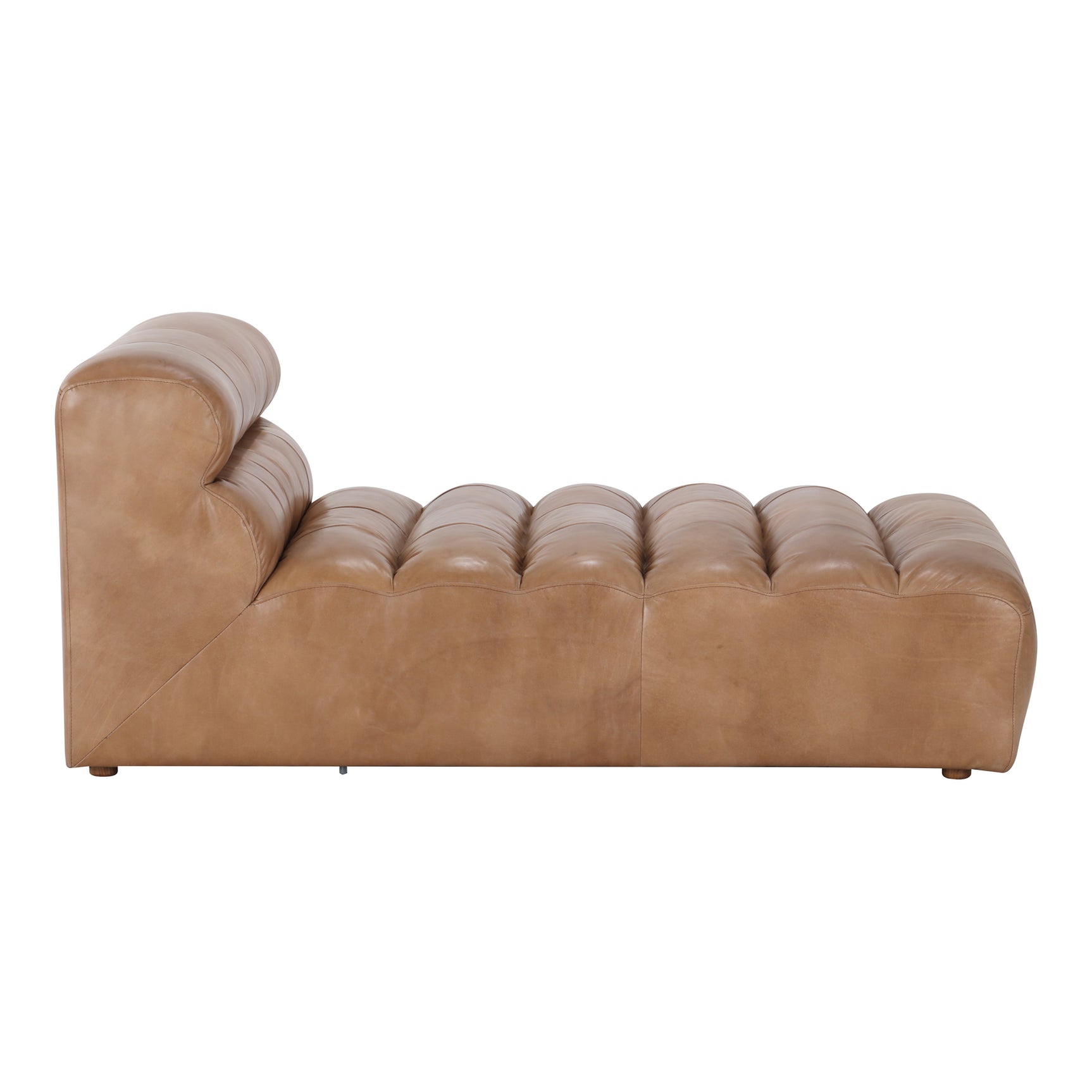 Ramsay Brown Leather Chaise - Ornate Home