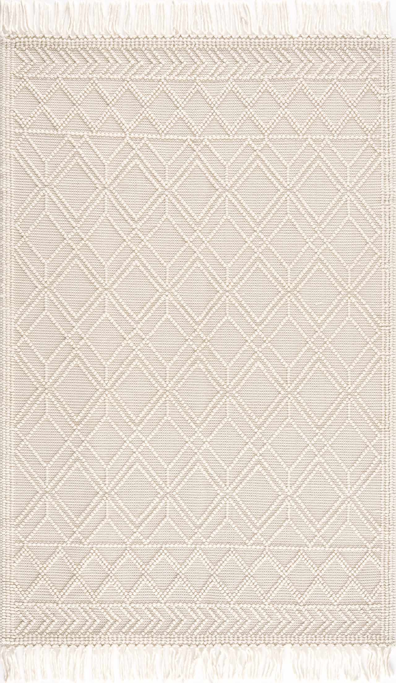 Ramsbury Beige Trellis Wool Rug - Ornate Home