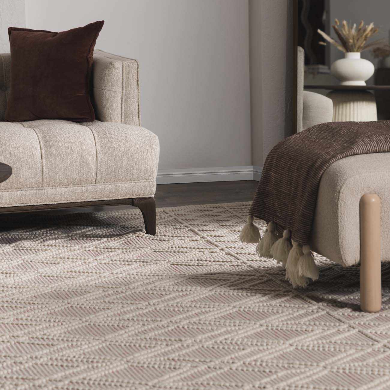 Ramsbury Soft Pink Wool Rug - Clearance - Ornate Home