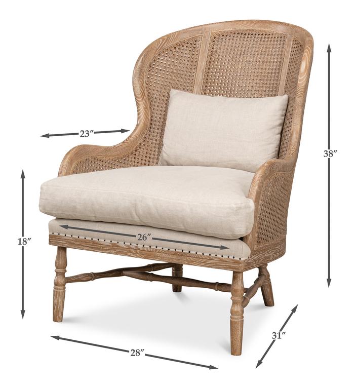 Randolph Beige Wing Chair - Ornate Home