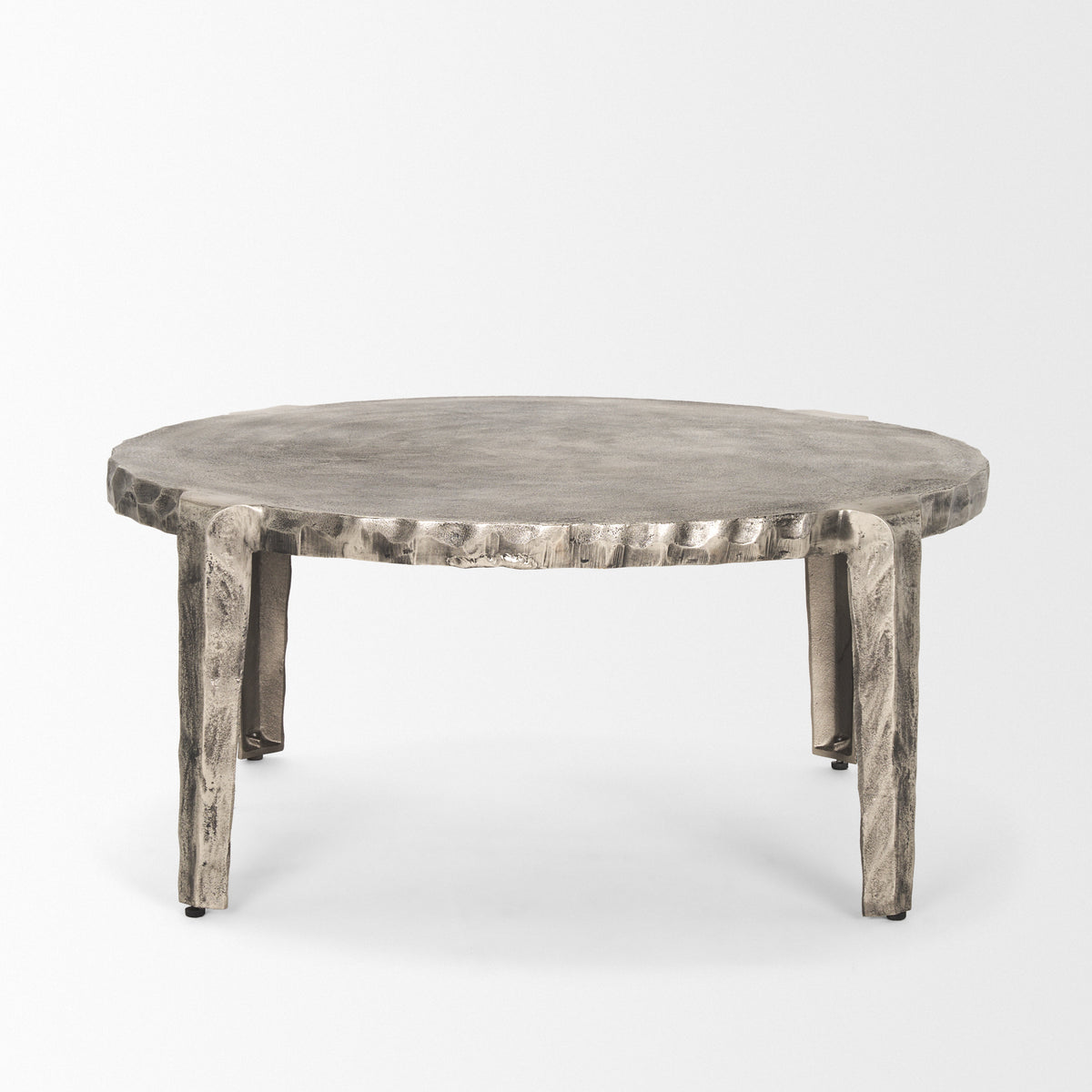 Randy Silver/Nickel Cast Aluminum Metal Coffee Table - Ornate Home
