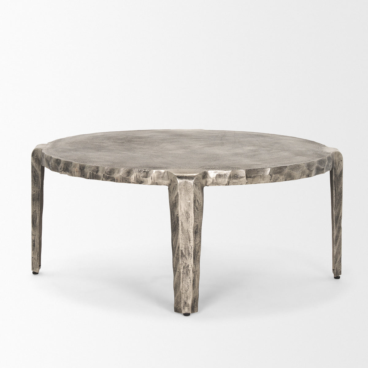 Randy Silver/Nickel Cast Aluminum Metal Coffee Table - Ornate Home