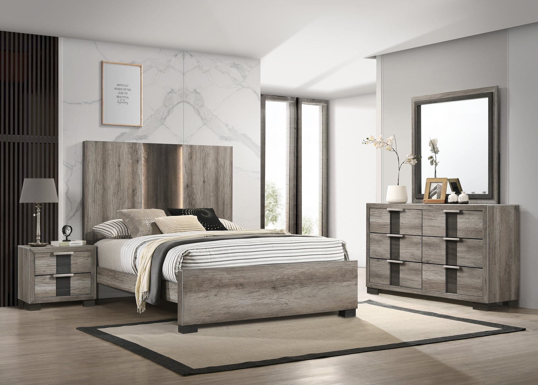 Rangley Natural Queen Panel Bed - Ornate Home