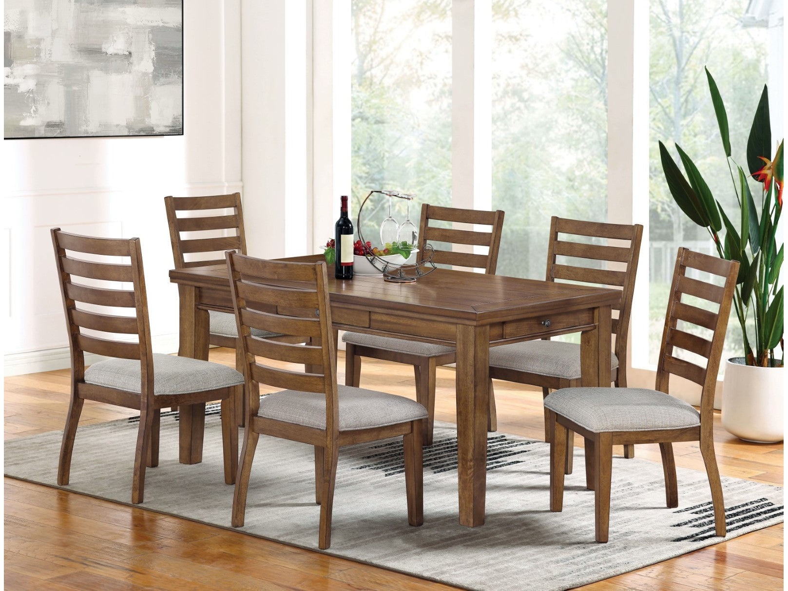 Rapidview Walnut/Light Gray 7 Pc. Dining Room Set - Ornate Home