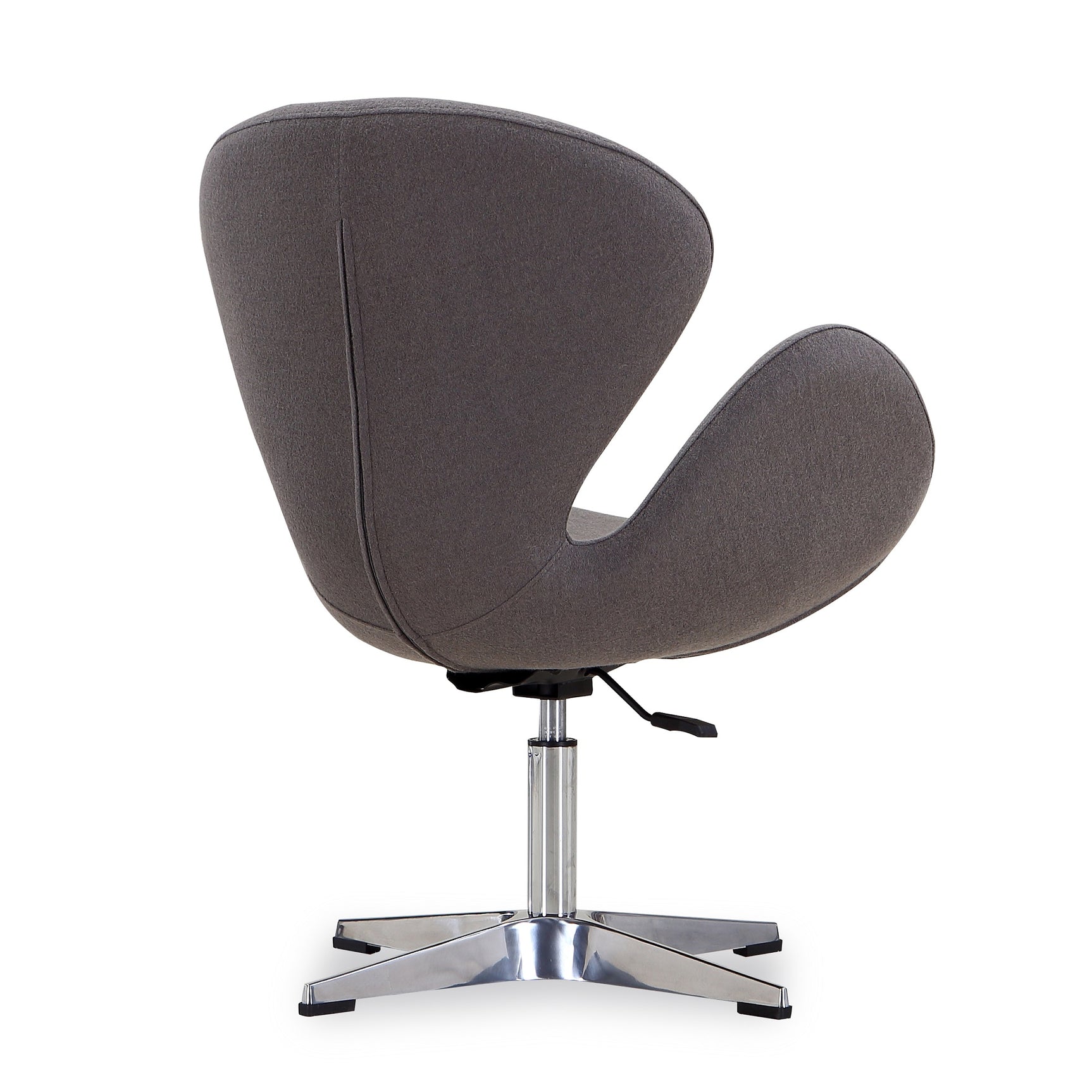 Raspberry Adjustable Swivel Chair in Grey and Polished Chrome - Ornate Home