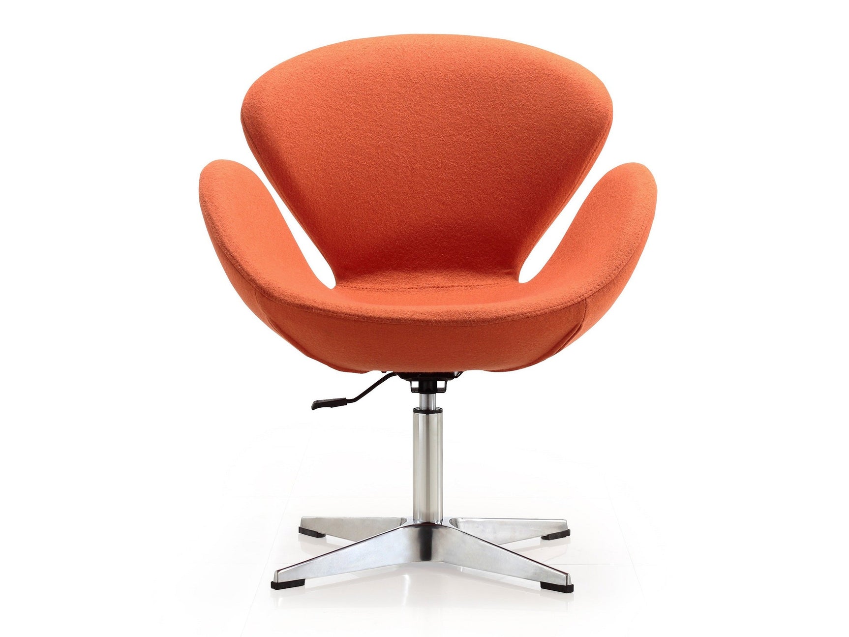 Raspberry Adjustable Swivel Chair in Orange and Polished Chrome - Ornate Home