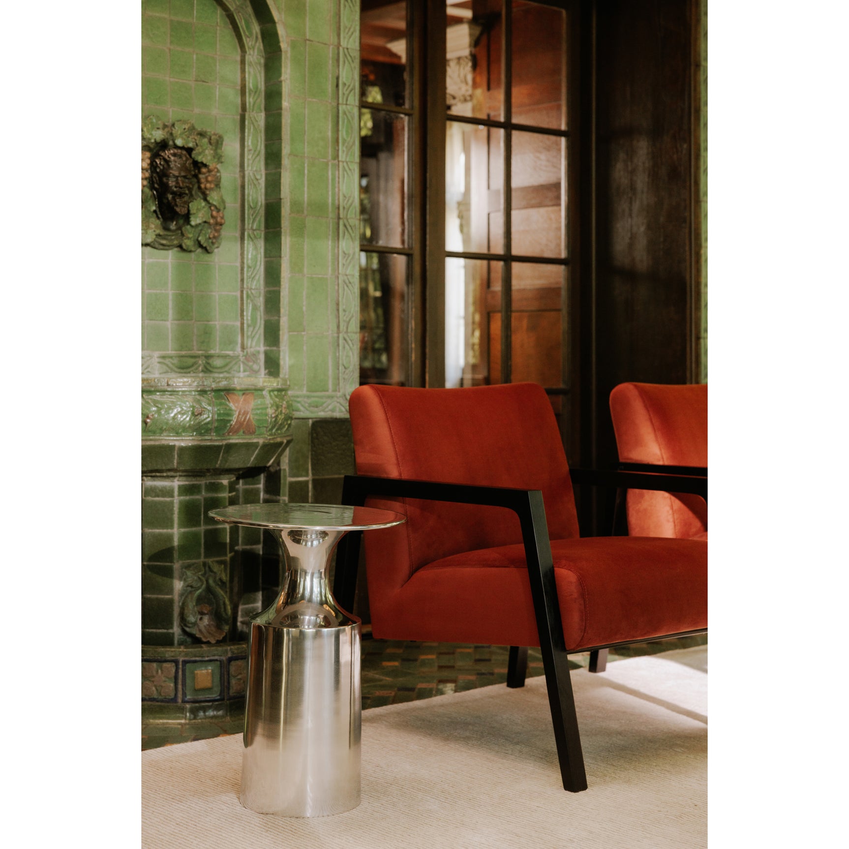 Rassa Polished Silver Accent Table - Ornate Home