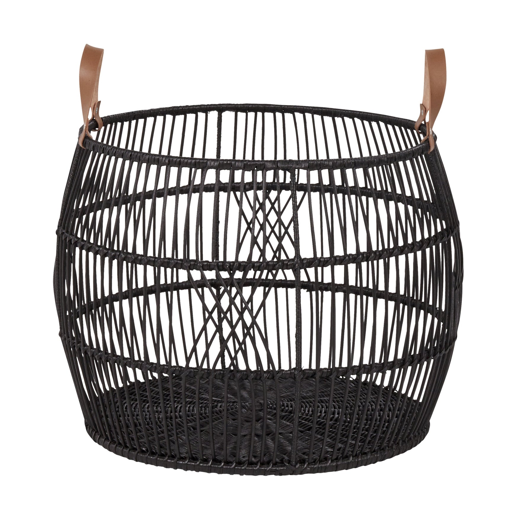 Rattan Iron Black Basket - Ornate Home