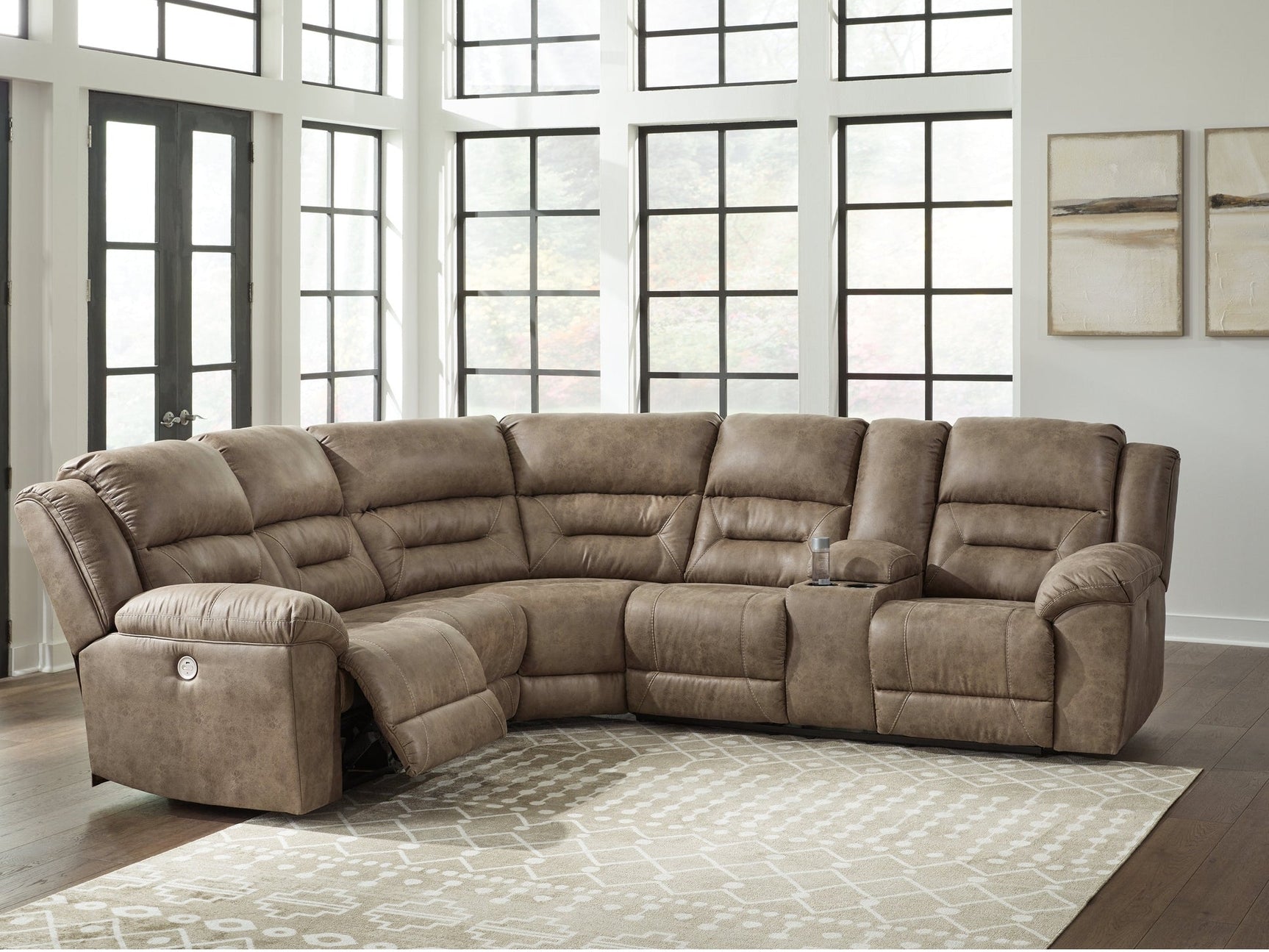Ravenel Fossil 3pc Power Reclining Sectional - Ornate Home