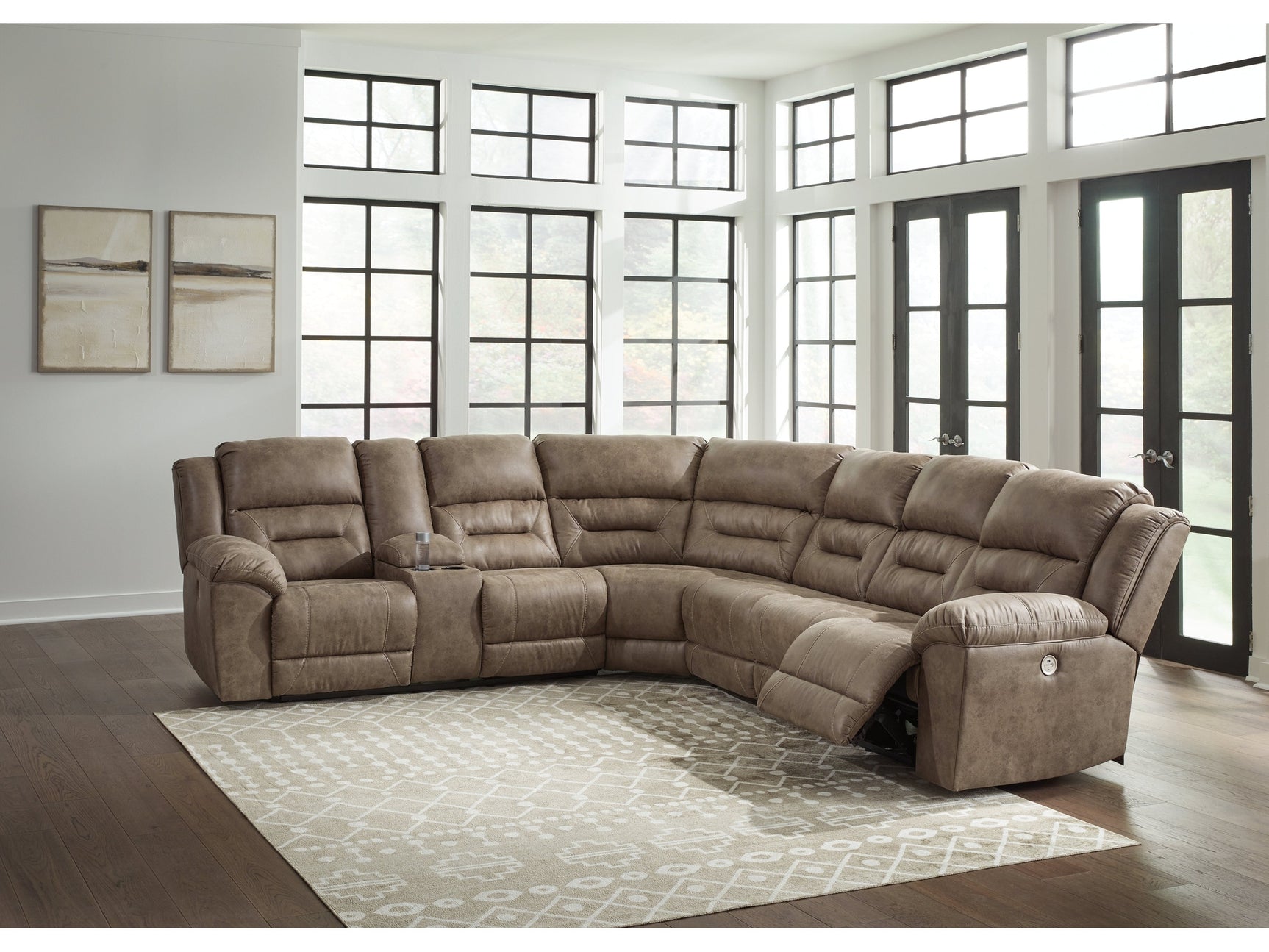 Ravenel Fossil 4-Piece Power Reclining Sectional - Ornate Home
