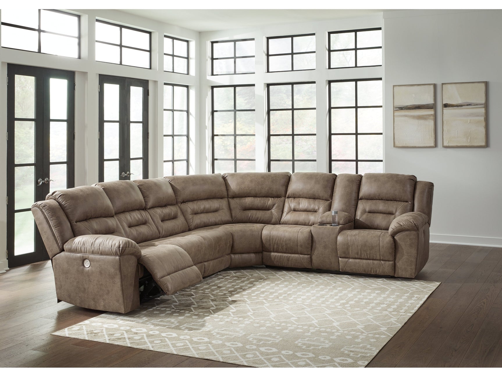 Ravenel Fossil 4pc Power Reclining Sectional - Ornate Home