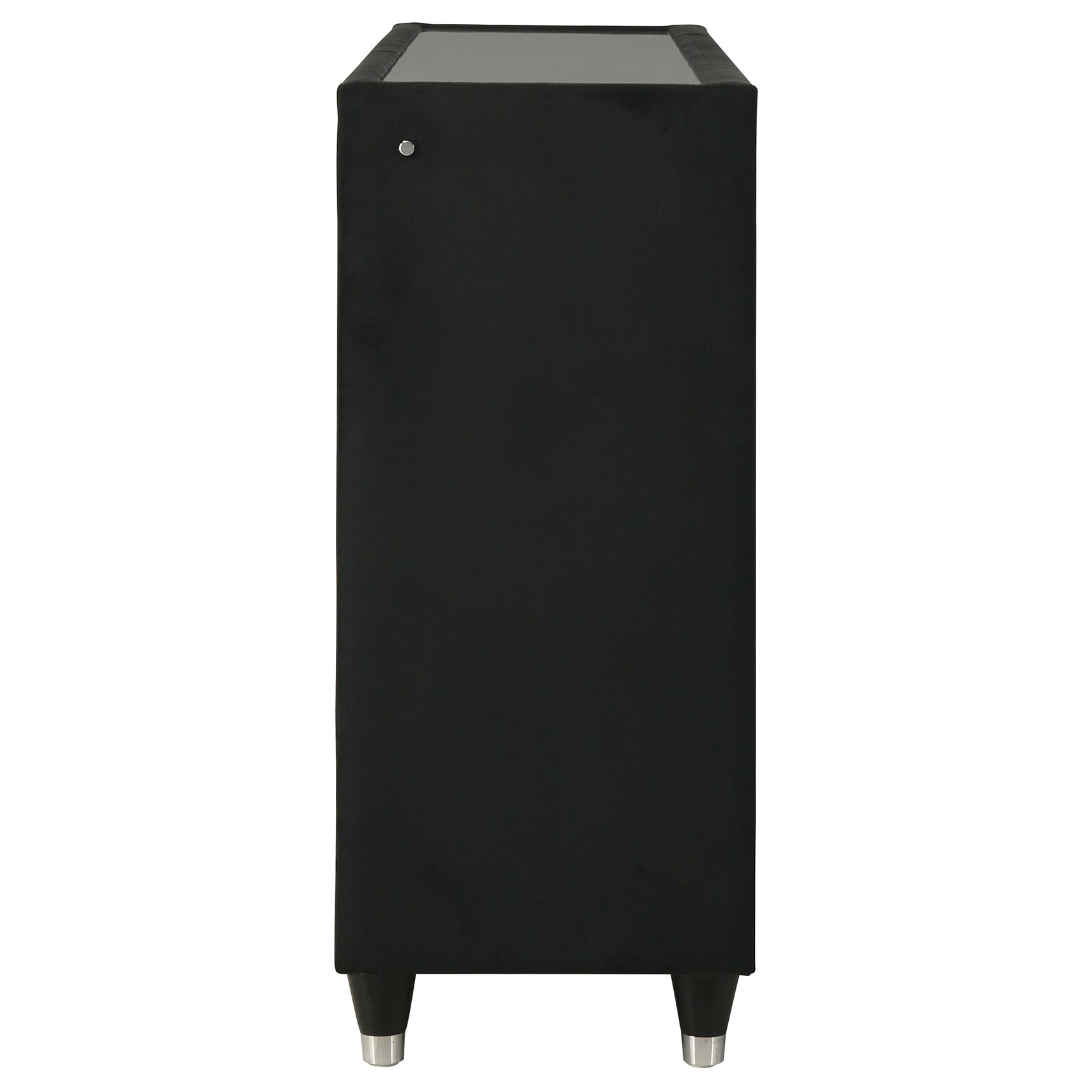 Ravenne Black 8-drawer Velvet Upholstered LED Dresser Cabinet - Ornate Home