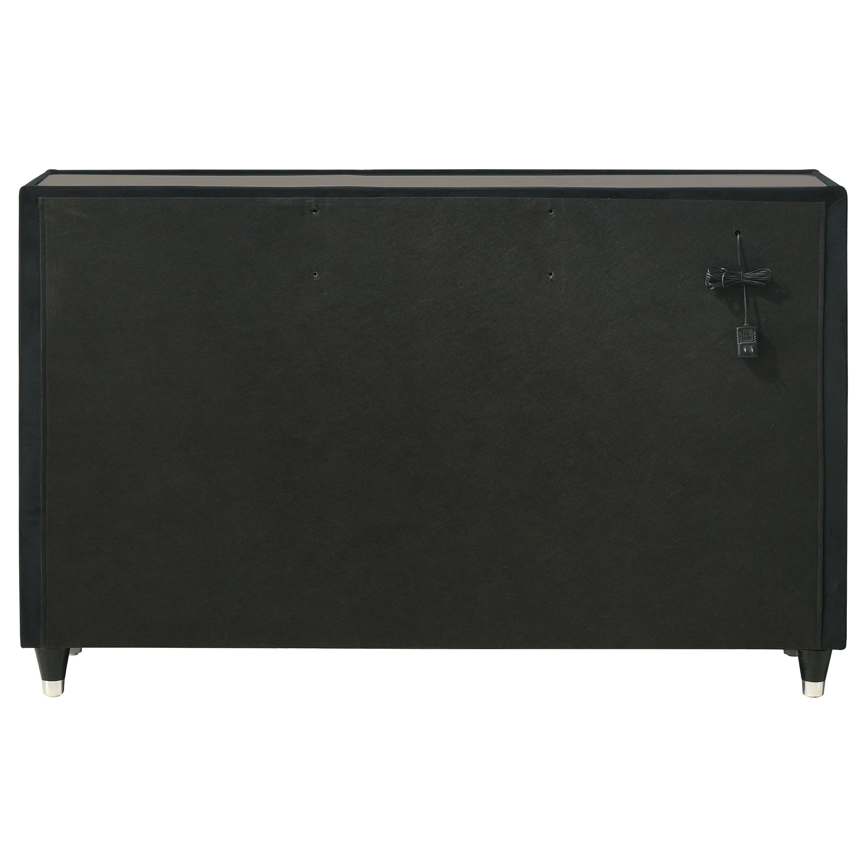 Ravenne Black 8-drawer Velvet Upholstered LED Dresser Cabinet - Ornate Home
