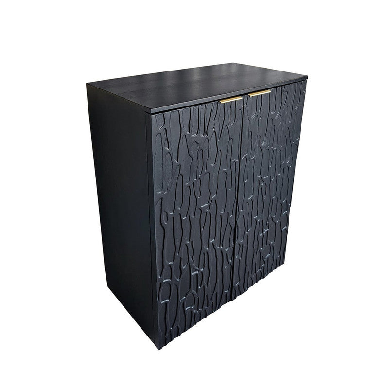 Ravine Black Bar Cabinet - Ornate Home