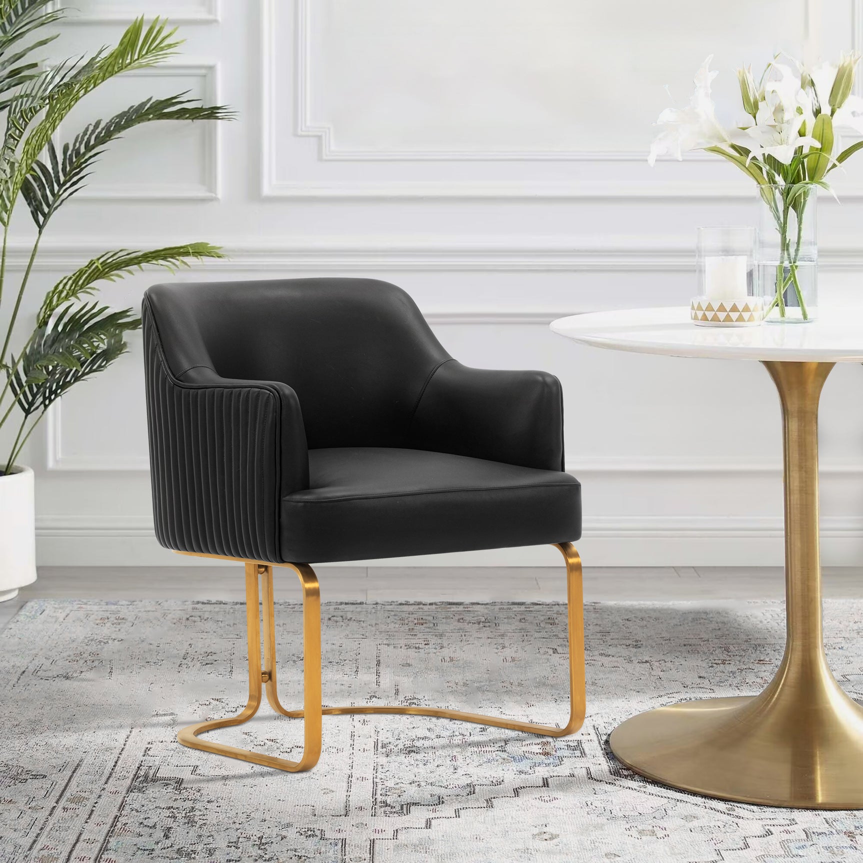 Raya Dining Armchair in Black - Ornate Home
