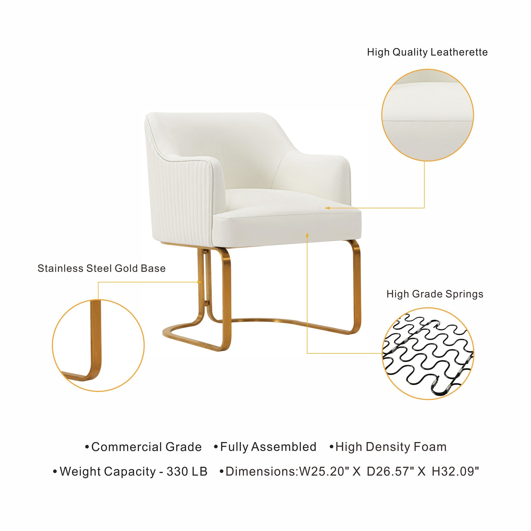 Raya Dining Armchair in Cream (set of 2) - Ornate Home