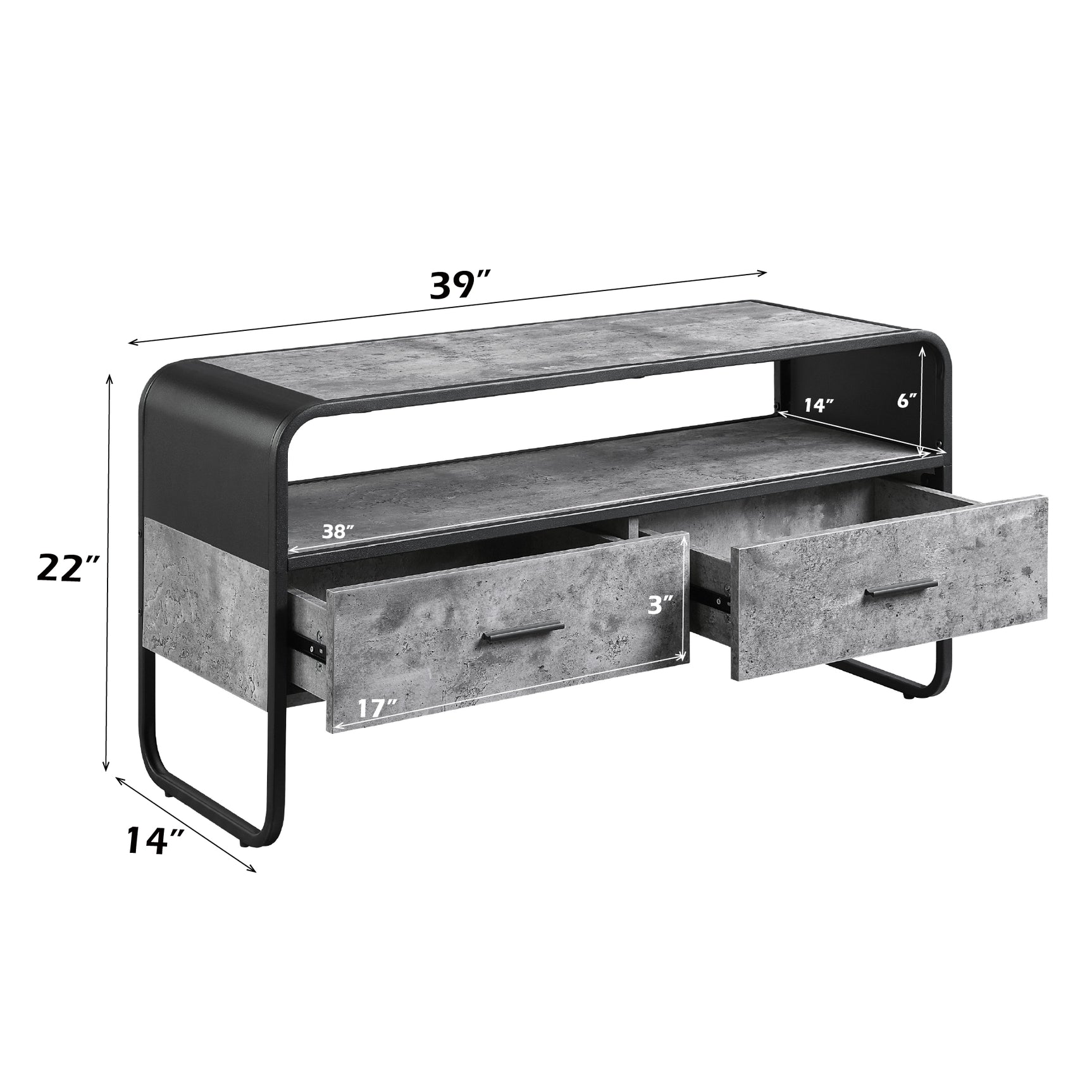 Raziela Black TV Stand - Ornate Home