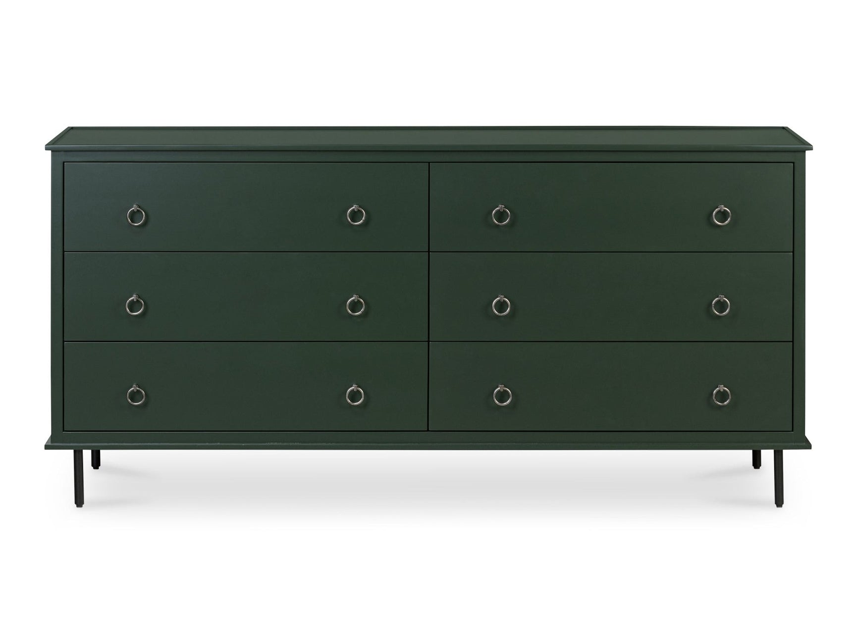 Reagan Deep Green 6 Drawer Dresser - Ornate Home