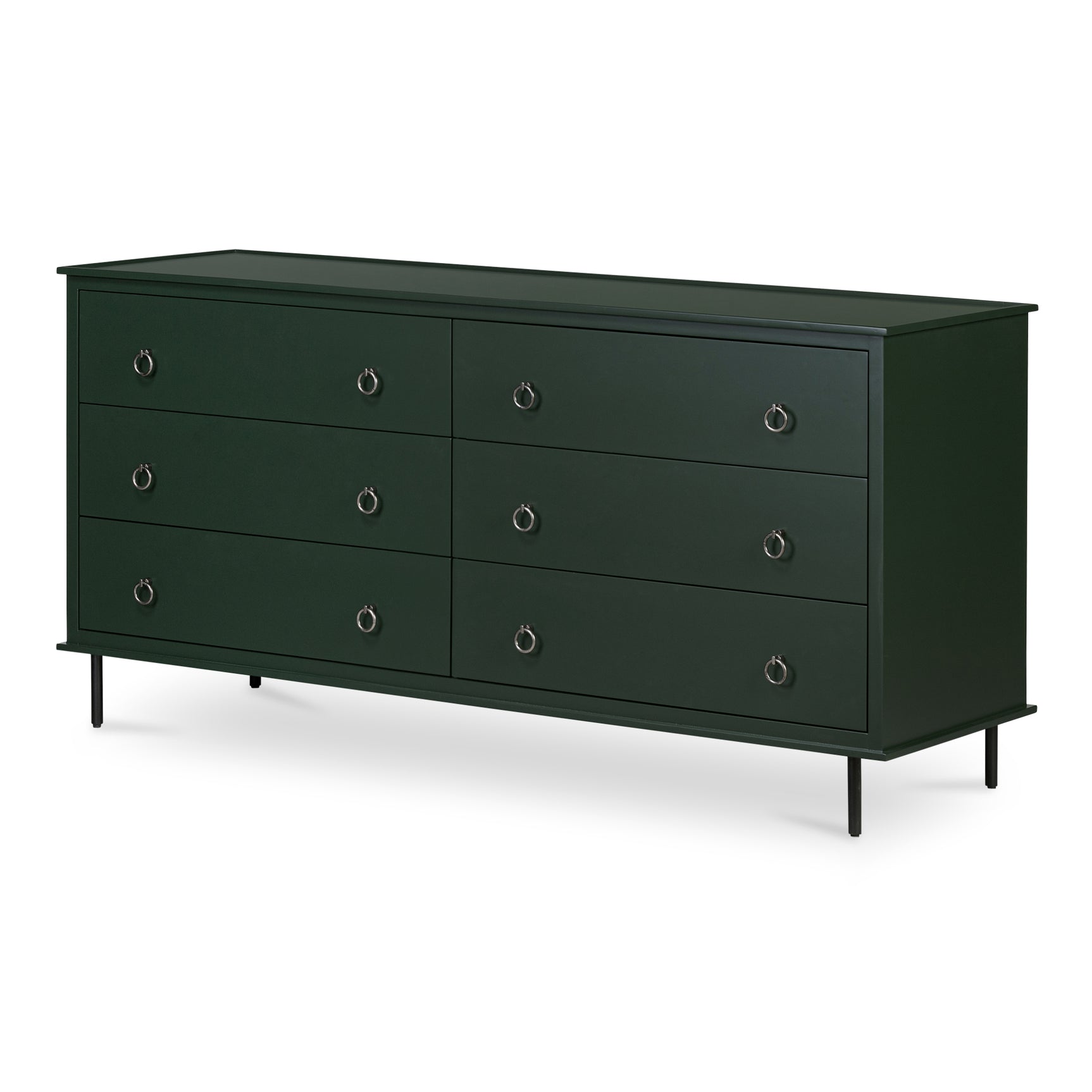 Reagan Deep Green 6 Drawer Dresser - Ornate Home