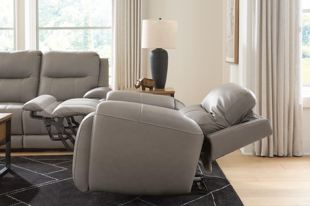 Real Moments Ash Power Reclining Sofa with Audio Seating (Online Special Price) - Ornate Home