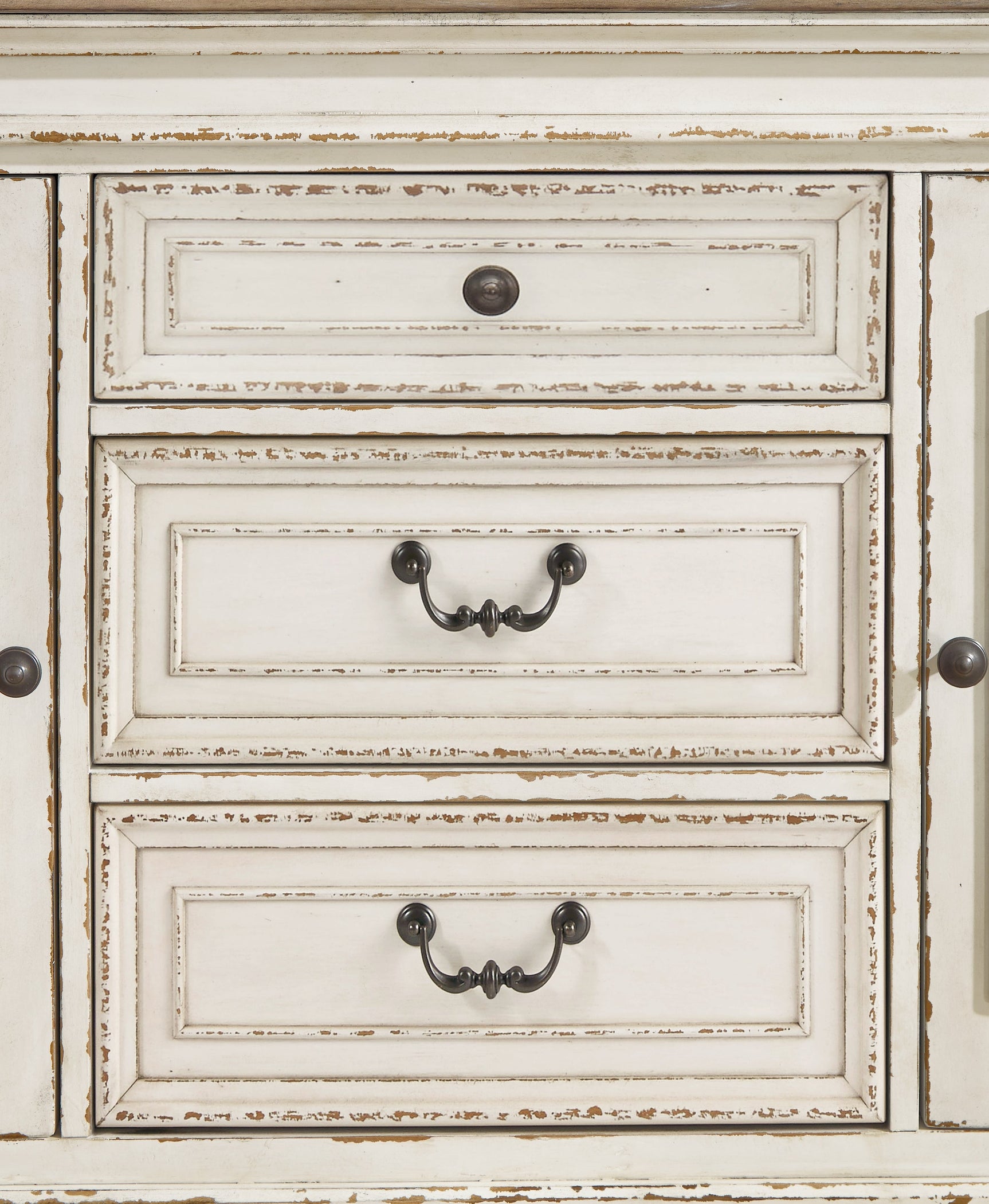 Realyn Chipped White Dining Server - Ornate Home