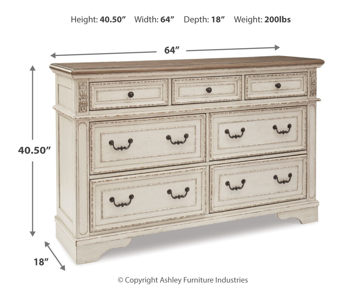 Realyn Two-tone Full Upholstered Panel Bed and Dresser (Online Special Price) - Ornate Home