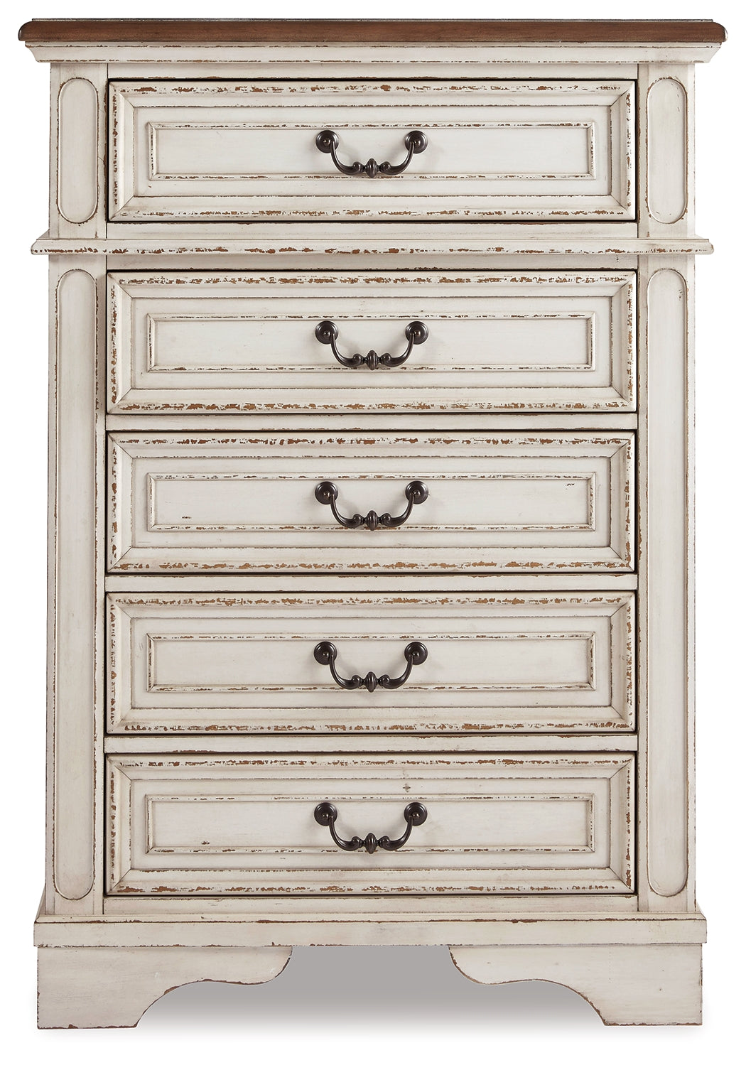 Realyn Two-tone Full Upholstered Panel Bedroom Set with Dresser, Mirror, Chest and 2 Nightstands (Online Special Price) - Ornate Home