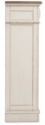 Realyn Two-tone King Panel Bedroom Set with Dresser, Mirror, Chest and 2 Nightstands - Ornate Home