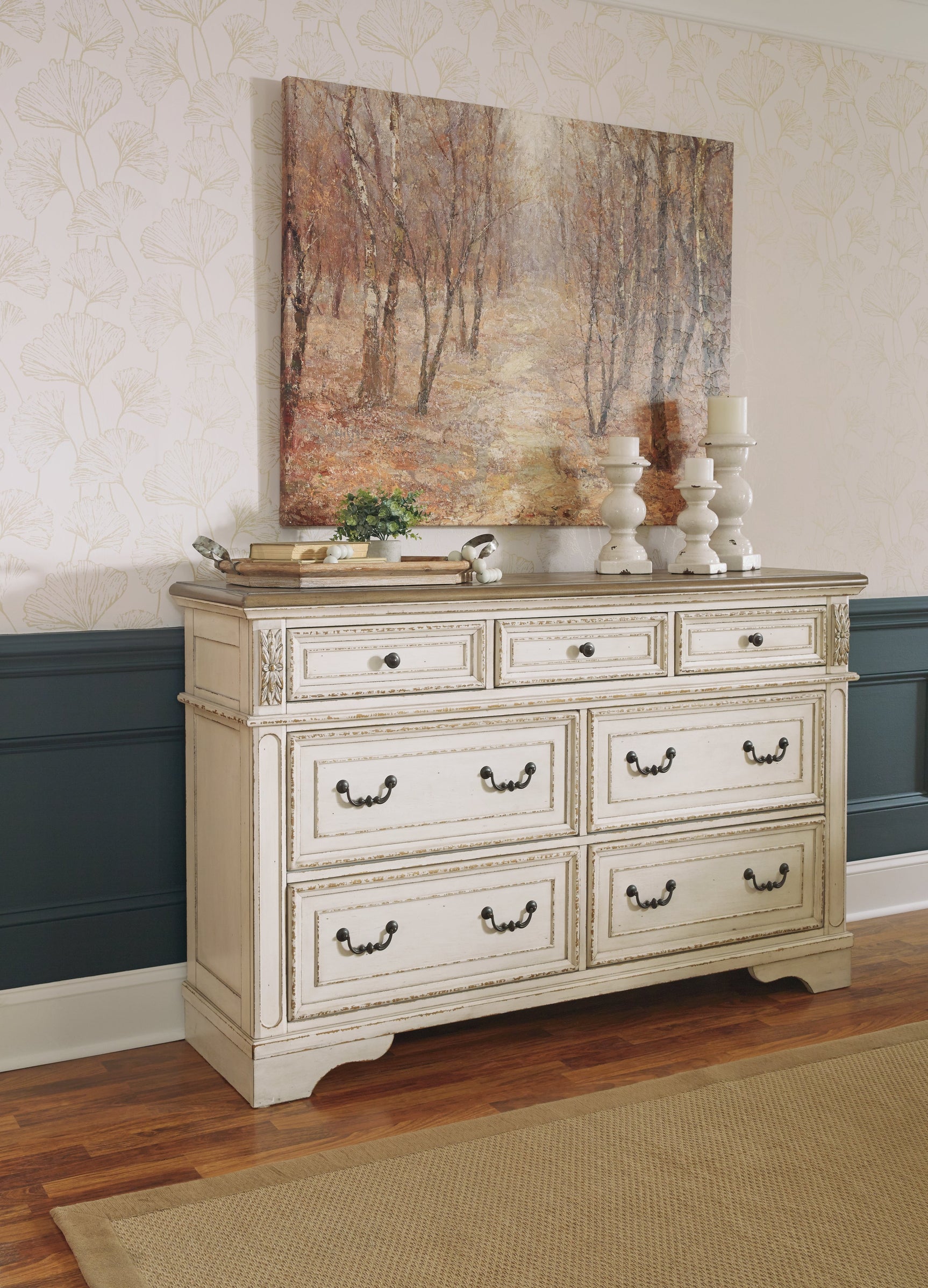 Realyn Two-tone King Storage Bedroom Set with Dresser and Nightstand (Online Special Price) - Ornate Home