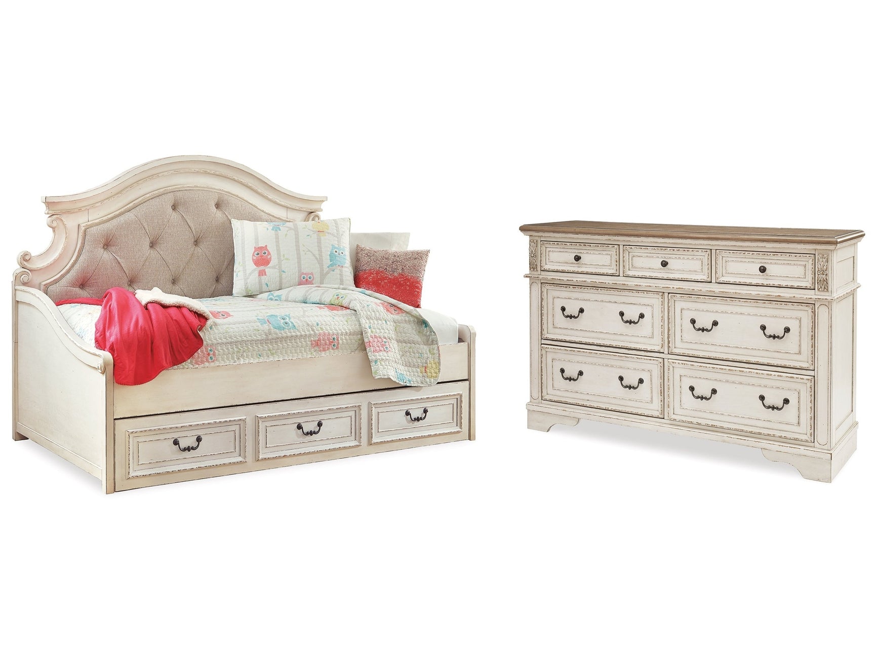 Realyn Two-tone Twin Storage Day Bedroom Set with Dresser (Online Special Price) - Ornate Home