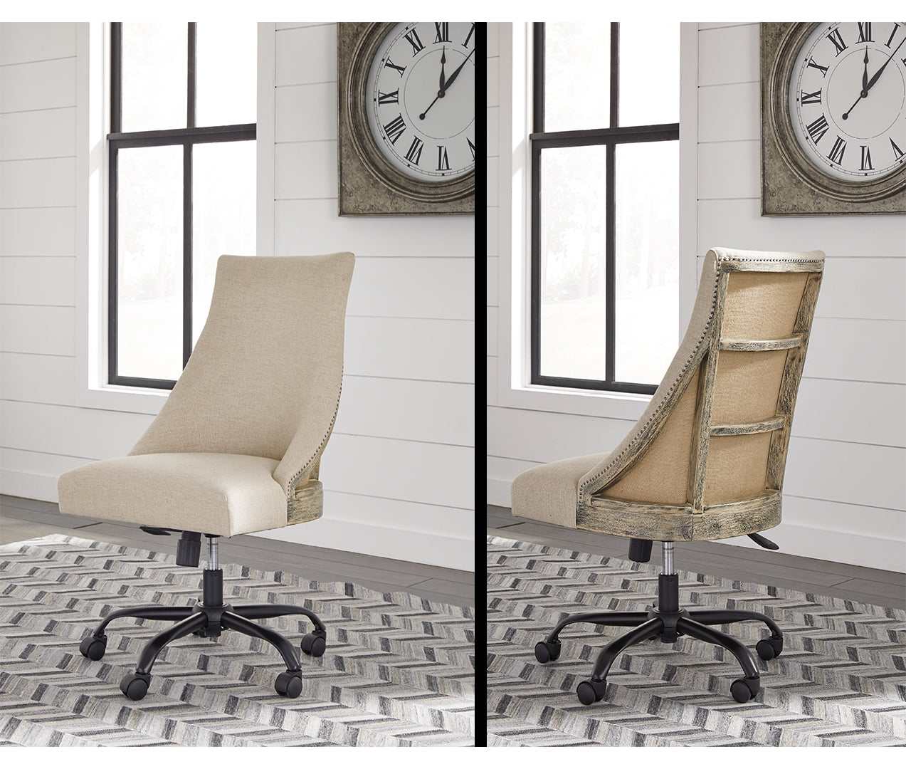 Realyn White/Brown 2pc Home Office L-Shaped Lift Top Desk - Ornate Home