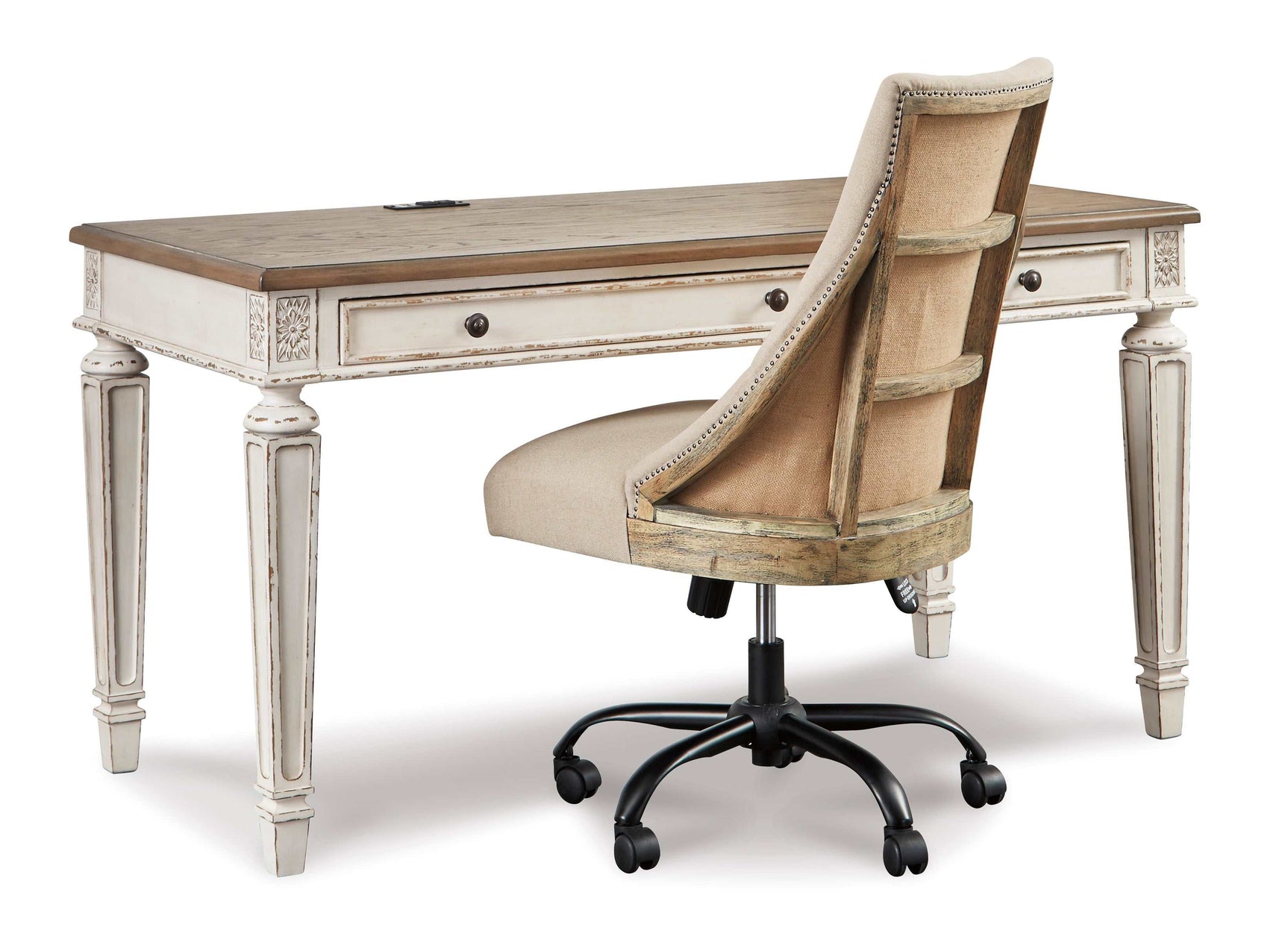 Realyn White/Brown 60" Home Office Desk (Online Special Price) - Ornate Home