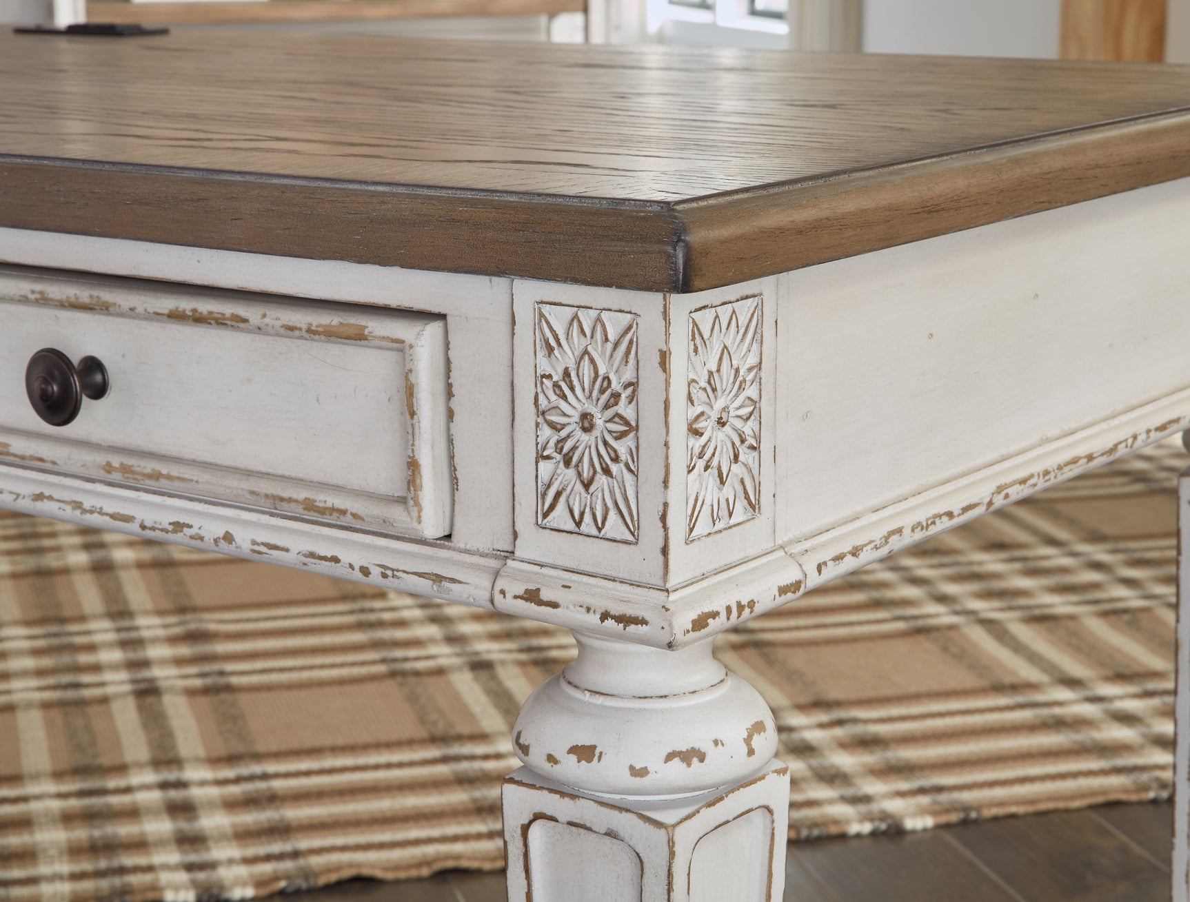 Realyn White/Brown 60" Home Office Desk (Online Special Price) - Ornate Home