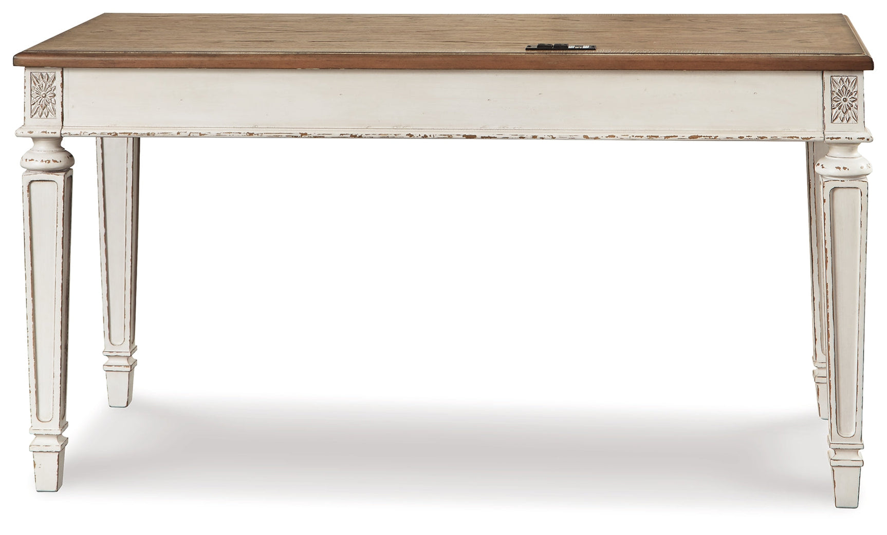 Realyn White/Brown 60" Home Office Desk - Ornate Home