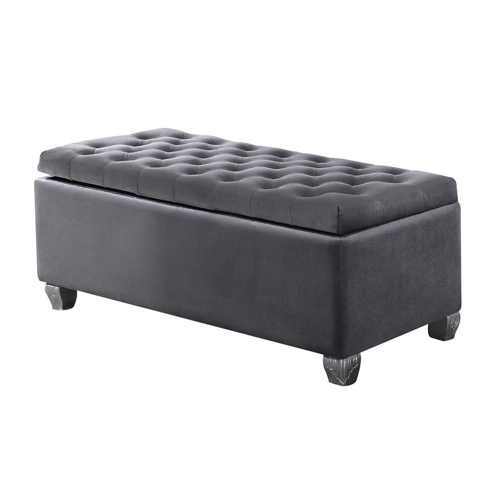 Rebekah Gray Velvet Storage Bench - Ornate Home
