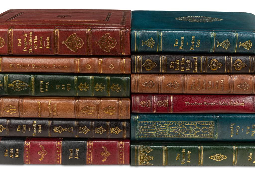 Rebound Brown Leather Books Assorted (Set of 12) - Ornate Home