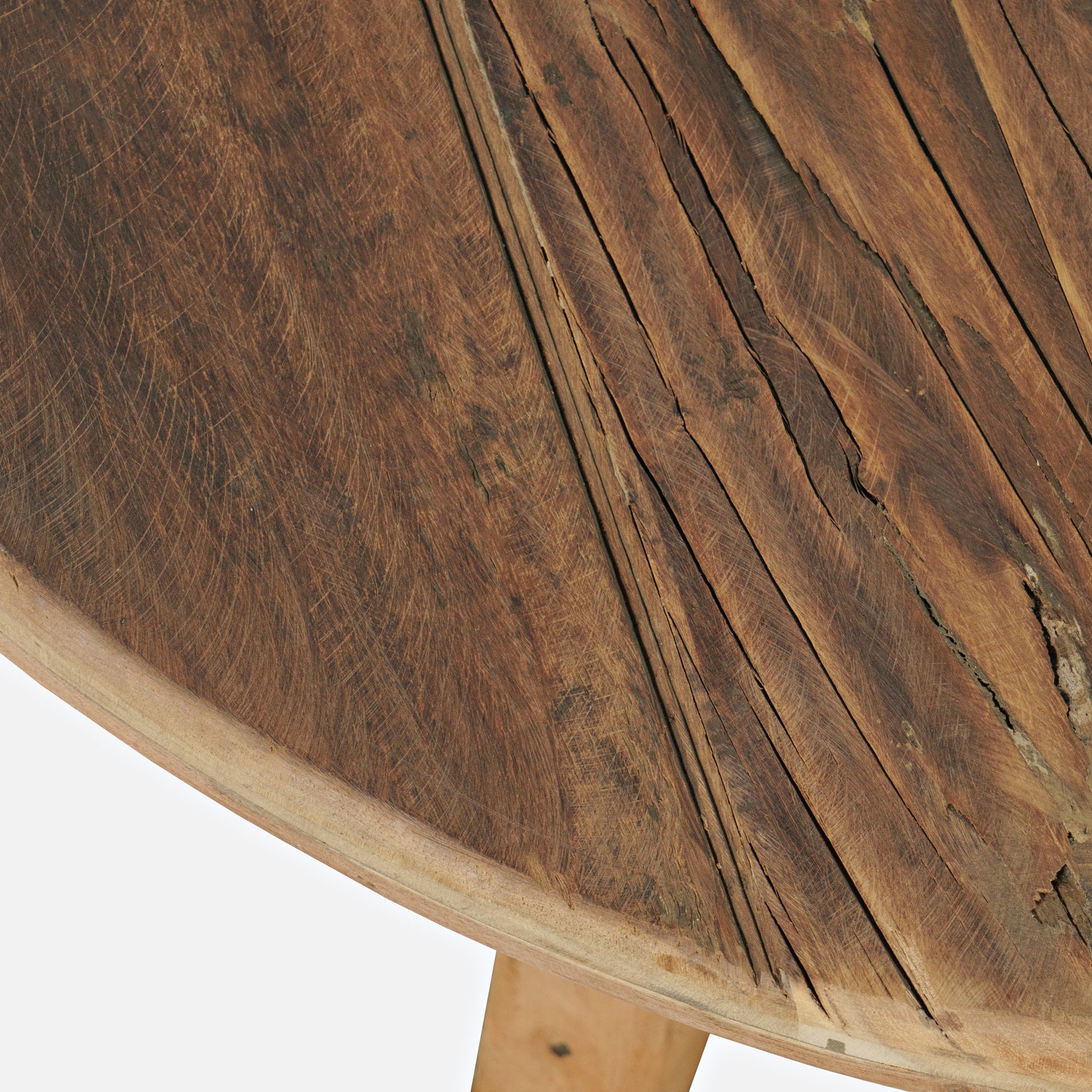 Reclamation Rustic Brown Large Round Cocktail Table - Ornate Home